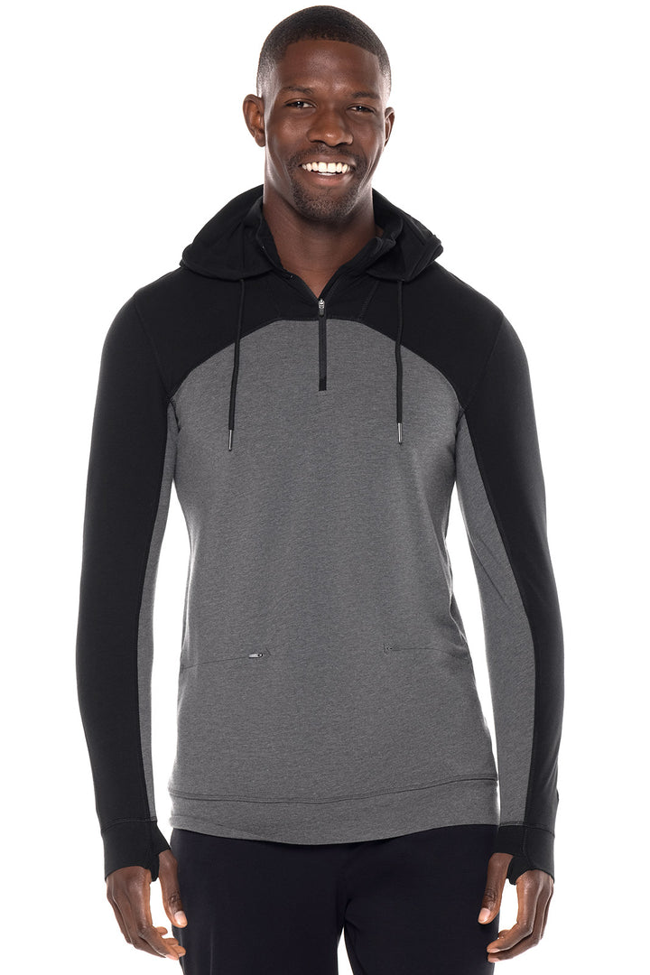 Men's LumaLeo Quarter-Zip Hoodie | Charcoal Colorblock