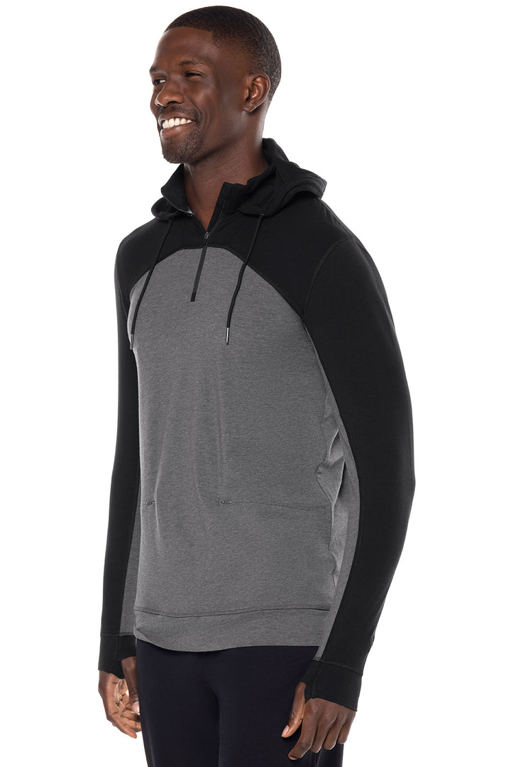 Men's LumaLeo Quarter-Zip Hoodie | Charcoal Colorblock