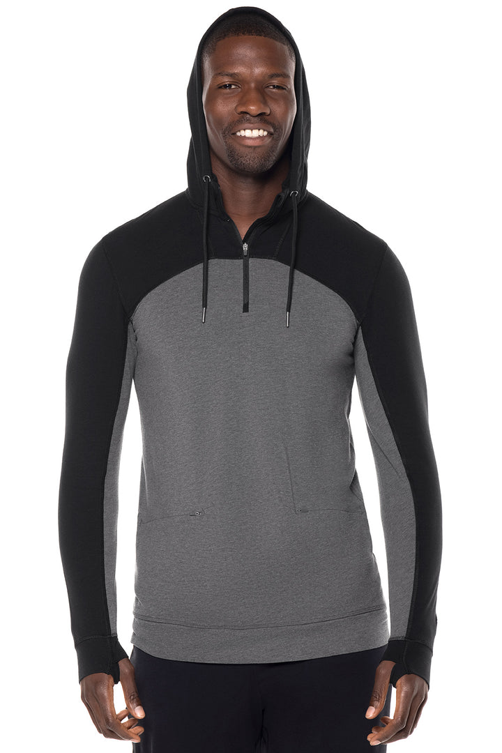 Men's LumaLeo Quarter-Zip Hoodie | Charcoal Colorblock