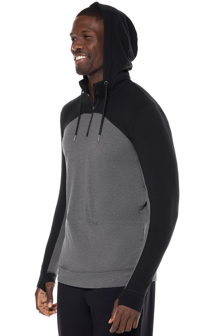 Men's LumaLeo Quarter-Zip Hoodie | Charcoal Colorblock