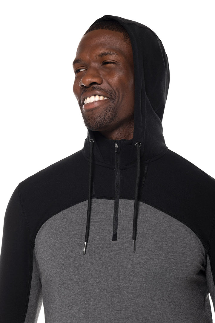 Men's LumaLeo Quarter-Zip Hoodie | Charcoal Colorblock