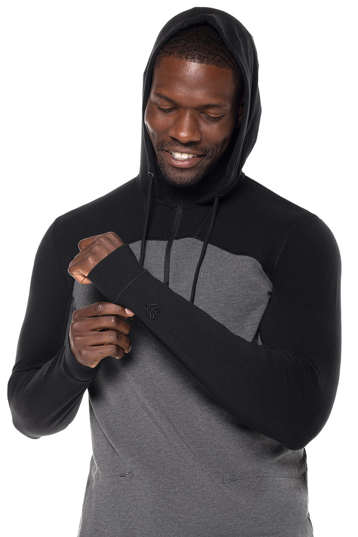 Men's LumaLeo Quarter-Zip Hoodie | Charcoal Colorblock