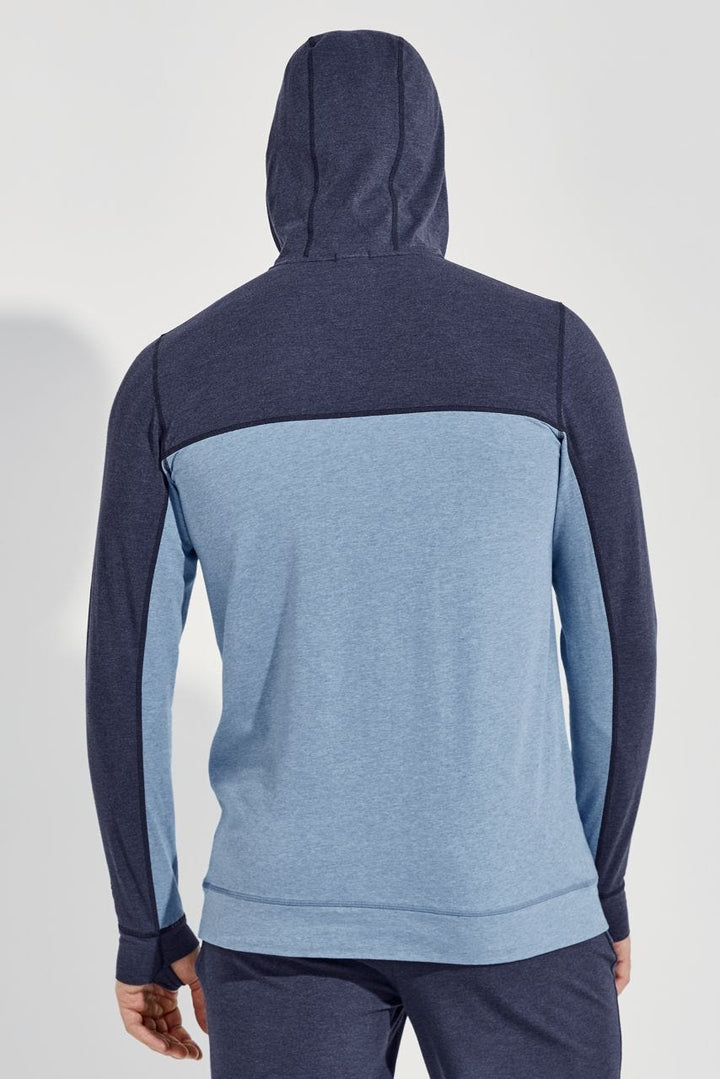 Men's LumaLeo Quarter-Zip Hoodie | Light Blue Colorblock