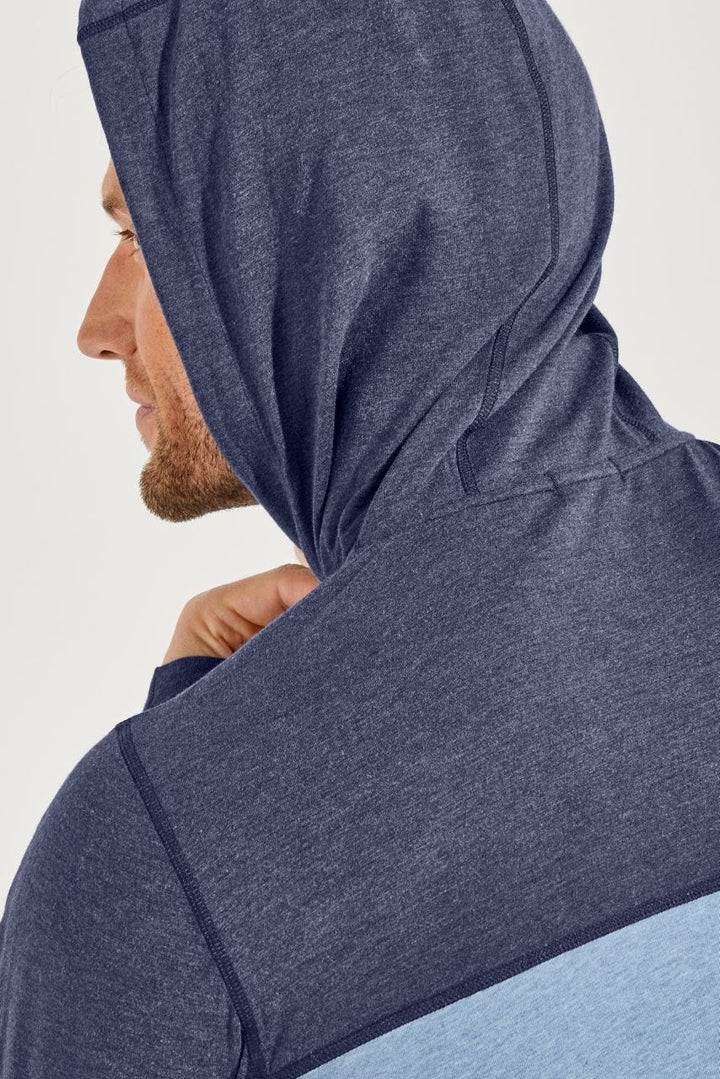 Men's LumaLeo Quarter-Zip Hoodie | Light Blue Colorblock