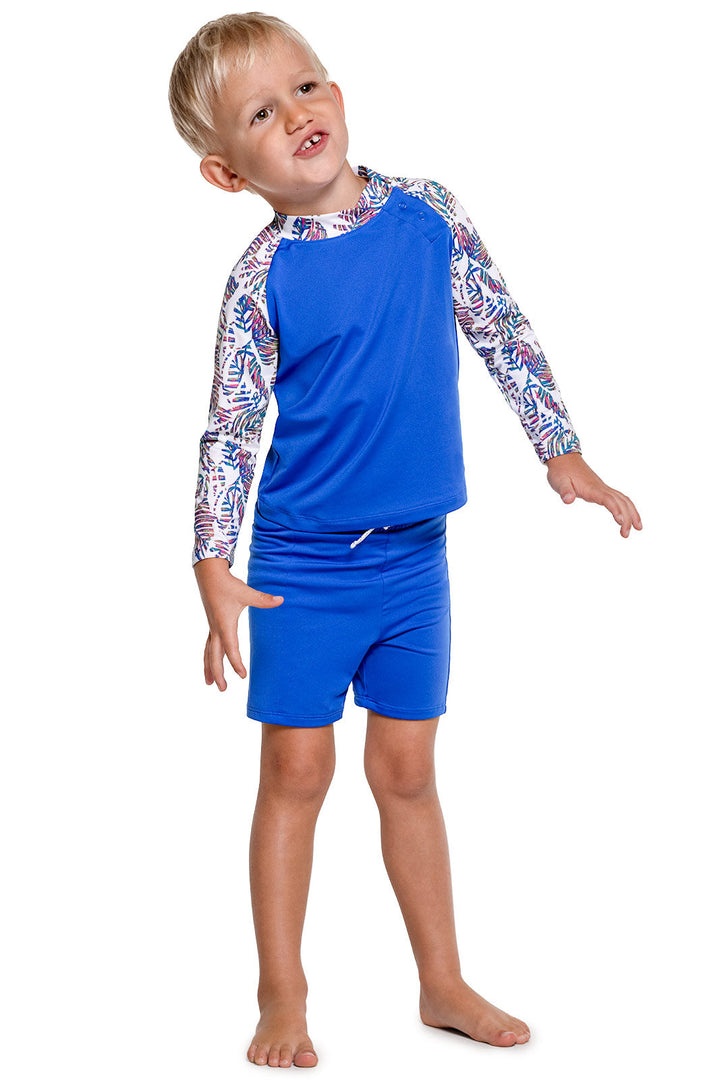 Baby Wave Rash Guard Set | Baja Blue Colorblock