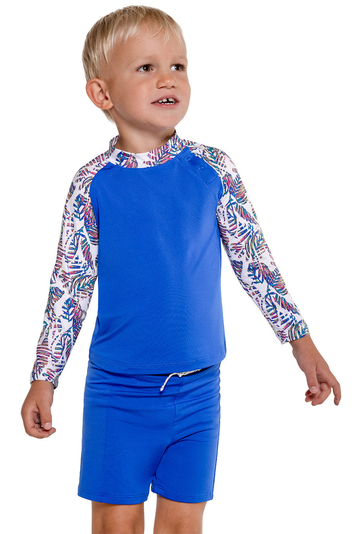 Baby Wave Rash Guard Set | Baja Blue Colorblock