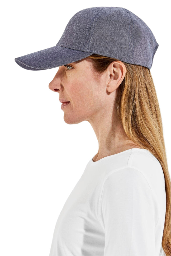 Unisex Zayne Cotton Ball Cap | Denim Blue Chambray