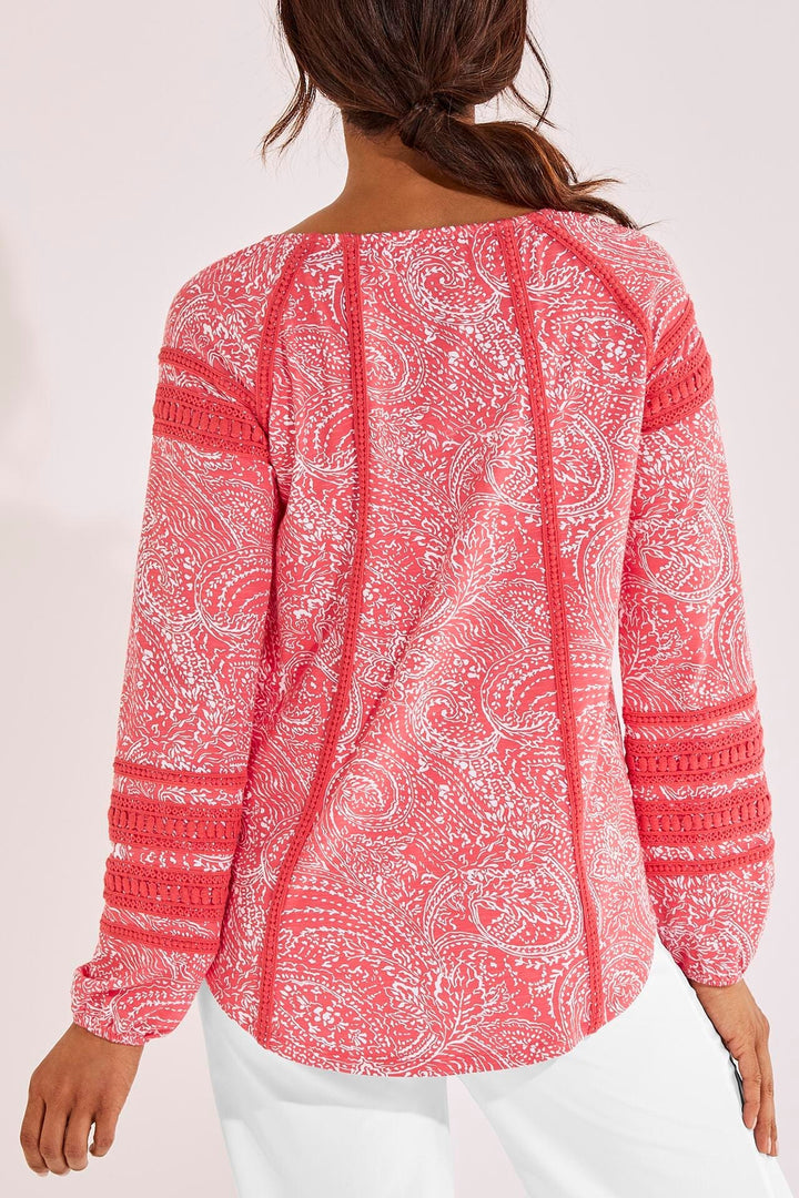 Women's Sarti Shirt | Radiant Coral Delicate Paisley