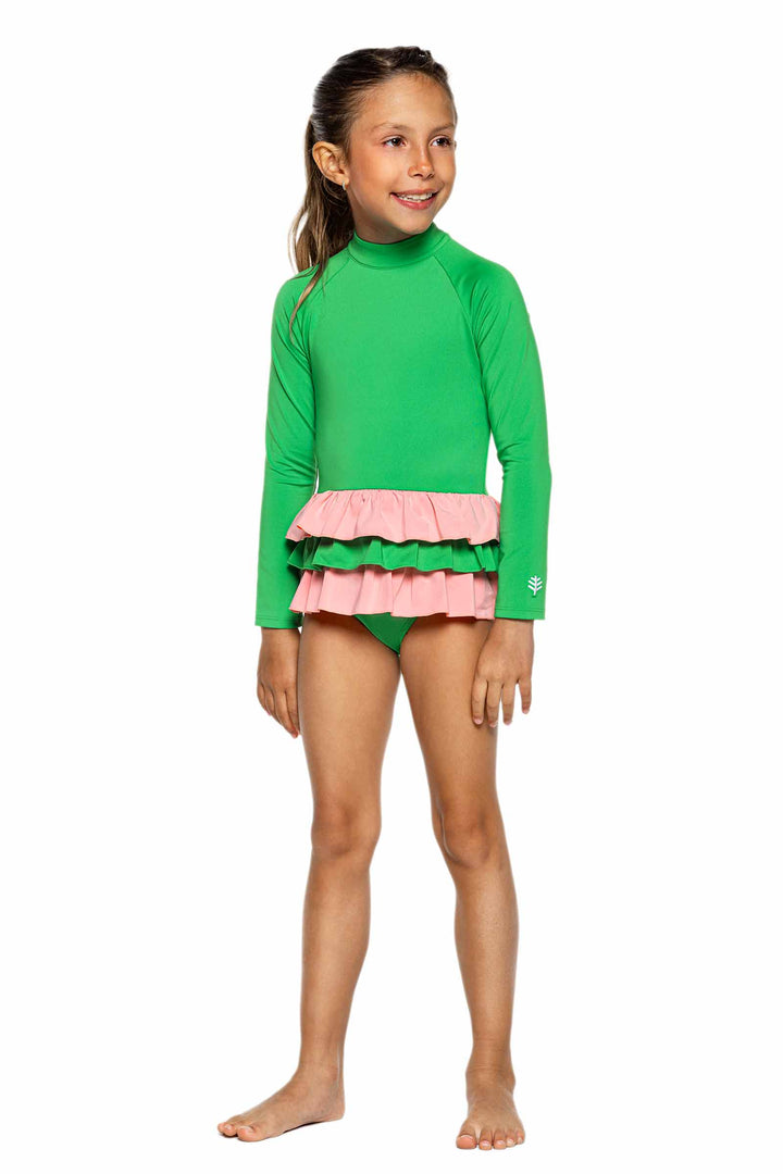 Girl's Kailani Long Sleeve Swimsuit | Tahitian Teal