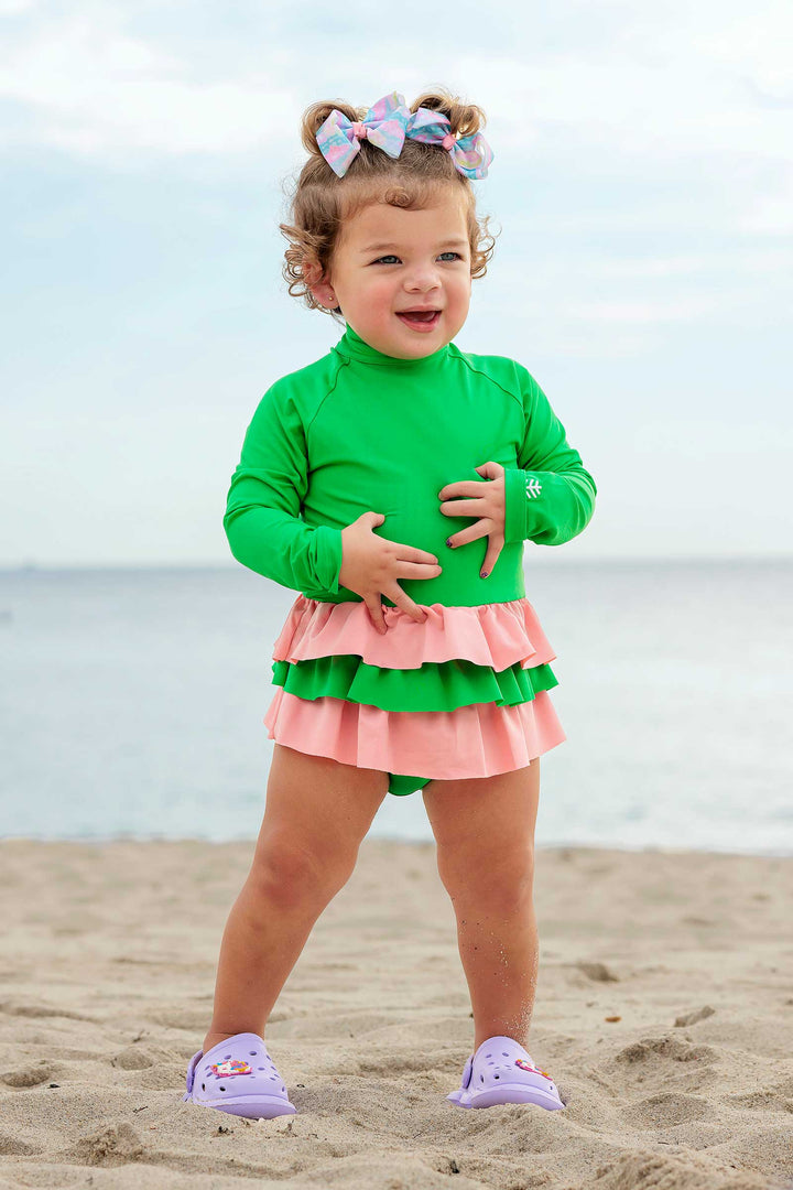 Girl's Kailani Long Sleeve Swimsuit | Tahitian Teal