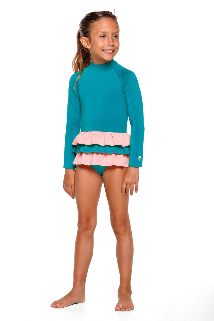 Girl's Kailani Long Sleeve Swimsuit | Tahitian Teal