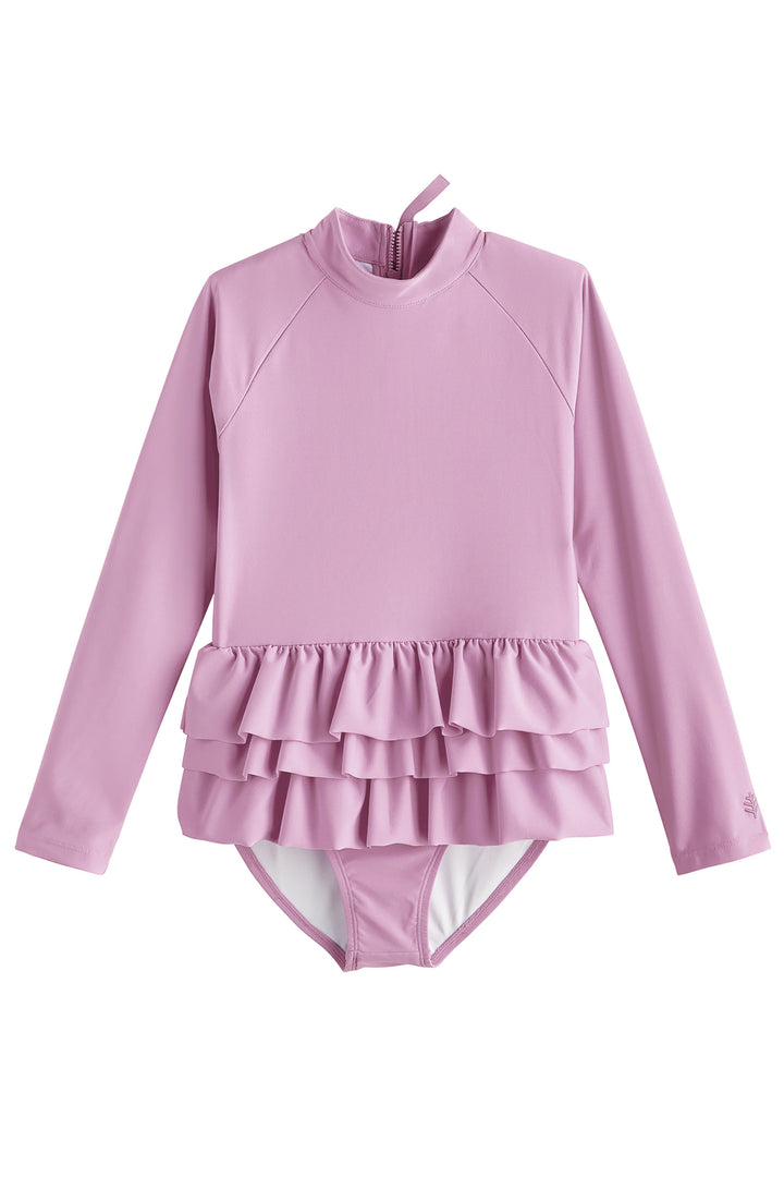 Girl's Kailani Long Sleeve Swimsuit | Peony Pink