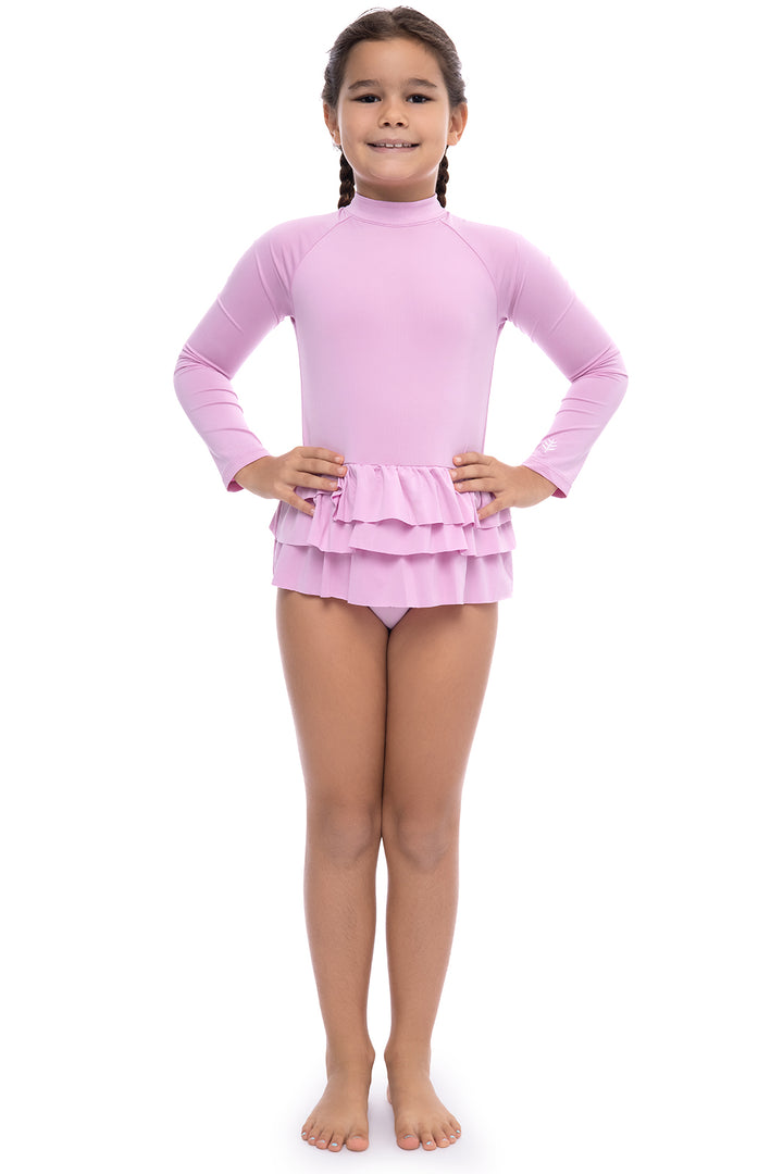 Girl's Kailani Long Sleeve Swimsuit | Peony Pink