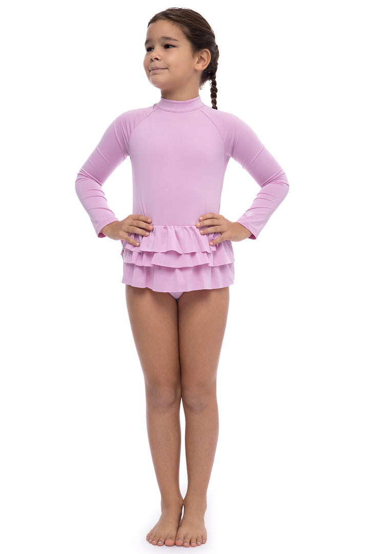 Girl's Kailani Long Sleeve Swimsuit | Peony Pink