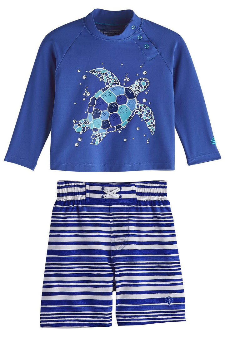 Baby Island Rash Guard Set | Sailor Watercolor Stripe