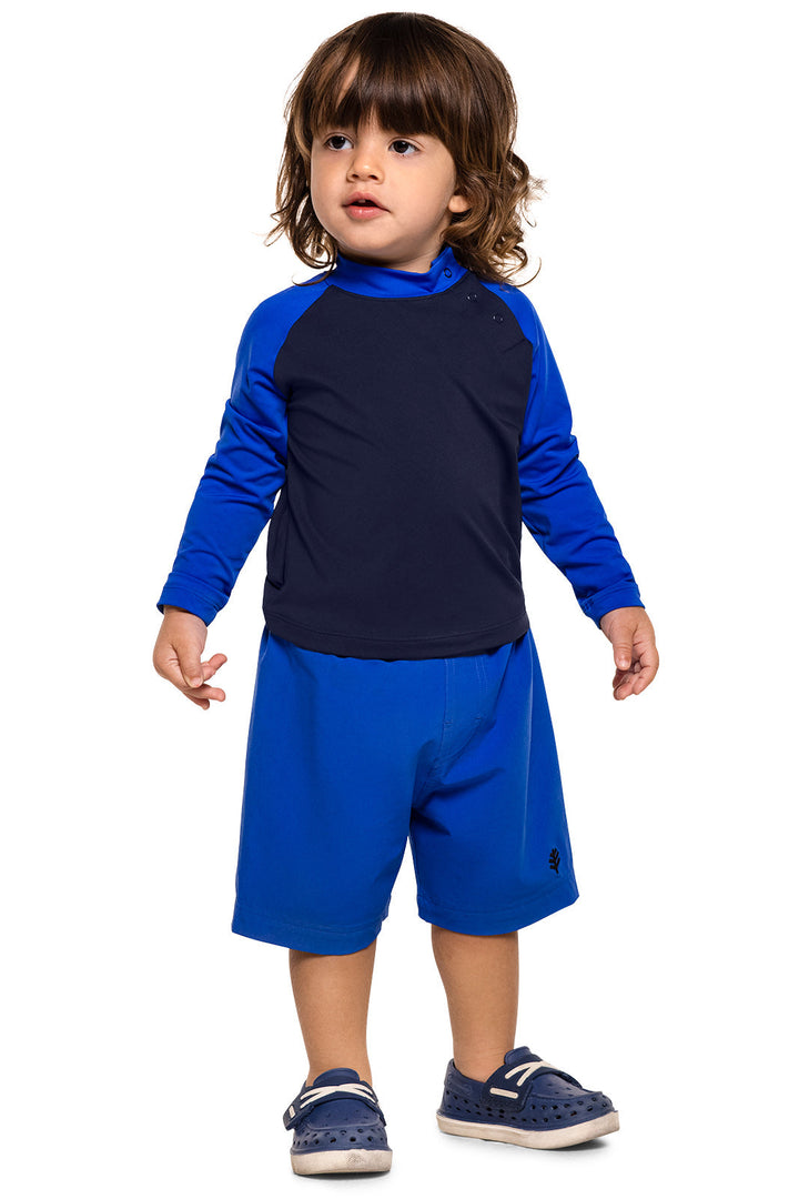 Baby Island Rash Guard Set | Navy Colorblock