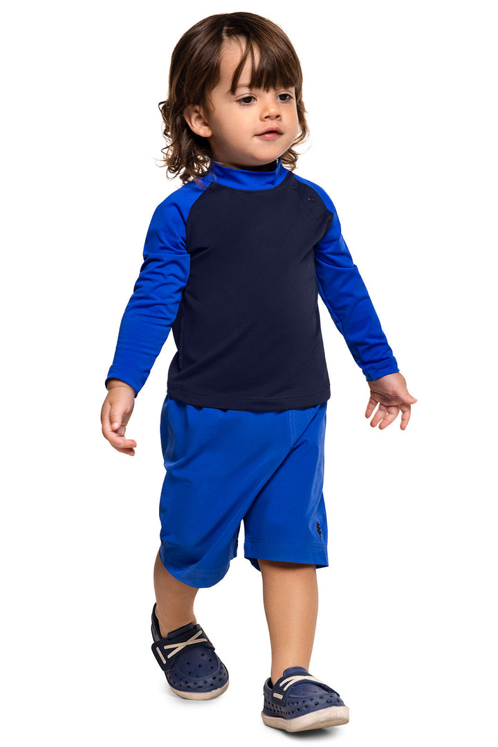 Baby Island Rash Guard Set | Navy Colorblock