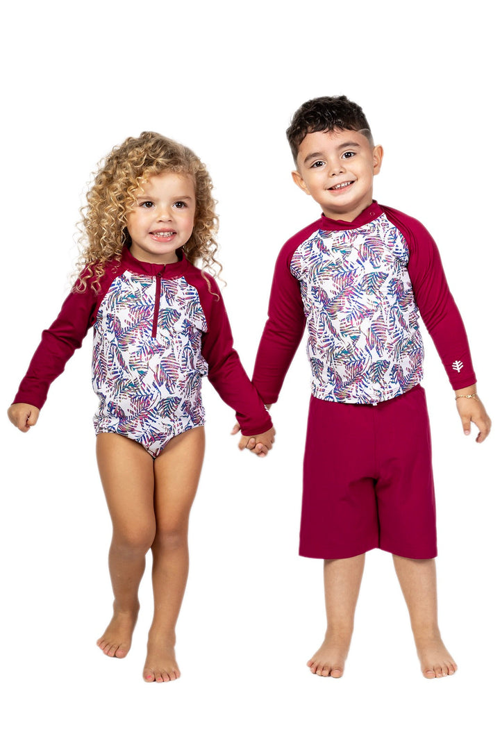 Baby Island Rash Guard Set | Red Beach Leaves