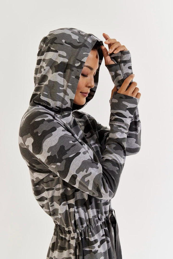 Women's LumaLeo Hoodie Dress | Grey Modern Camo