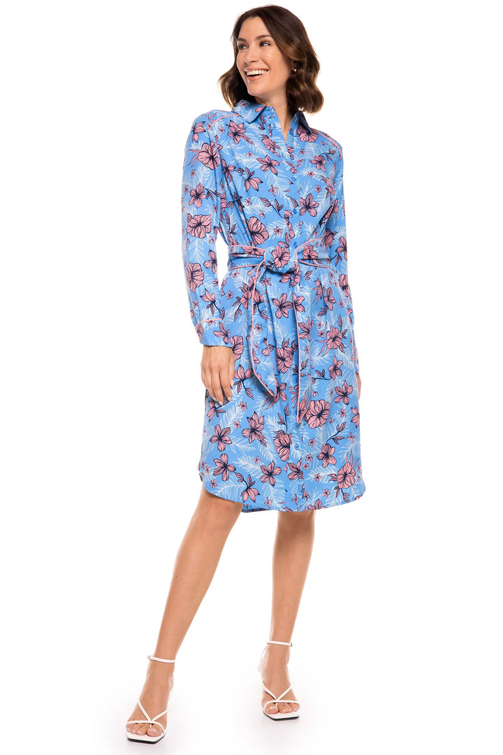 Women's Kitts Shirt Dress | Clear Sky Blue TROPICAL DAZE