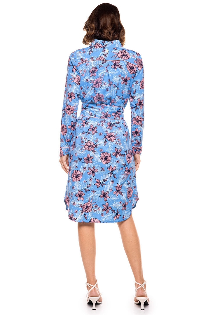 Women's Kitts Shirt Dress | Clear Sky Blue TROPICAL DAZE