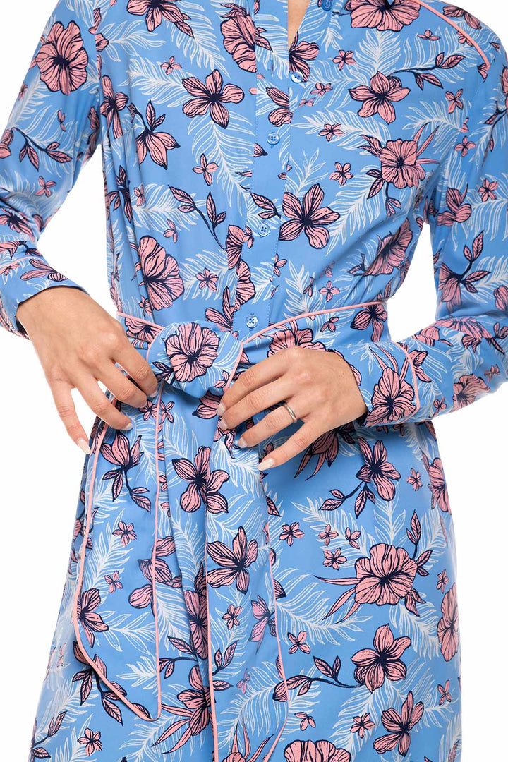 Women's Kitts Shirt Dress | Clear Sky Blue TROPICAL DAZE