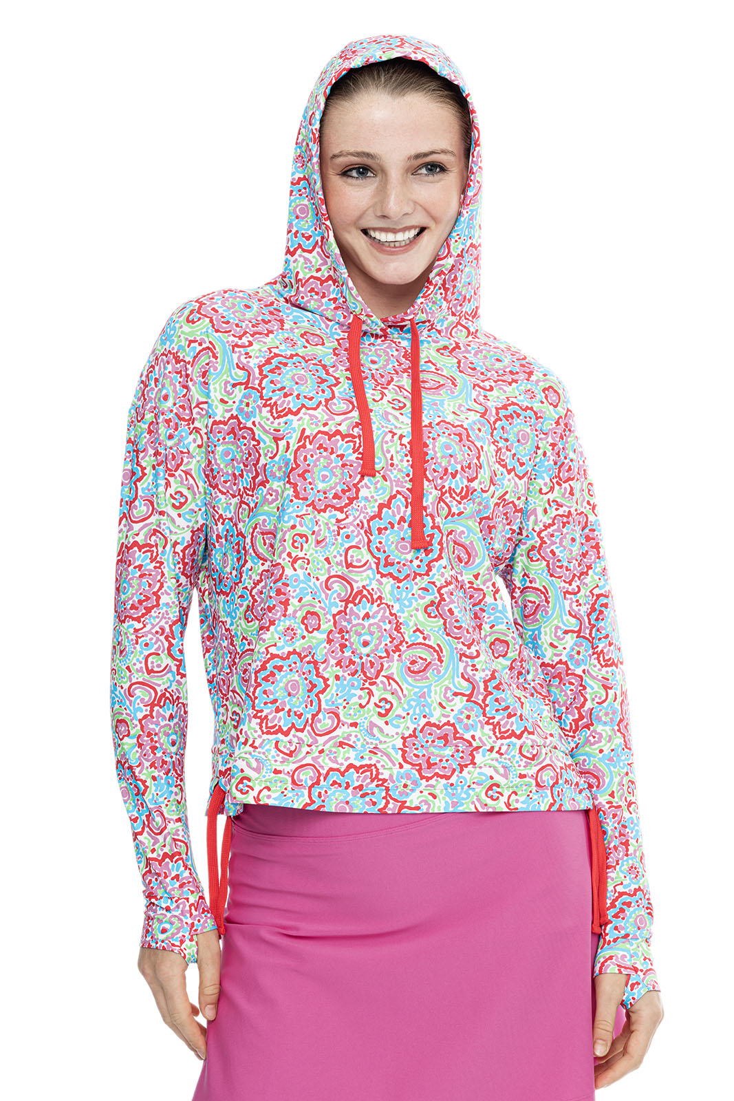 Women s Waikal Swim Hoodie Multicolor Spring Floral UPF 50