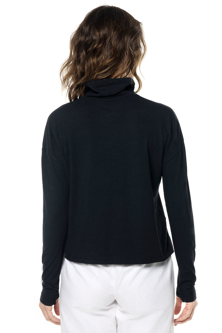 Women's Solana Mock Neck Pullover | Black