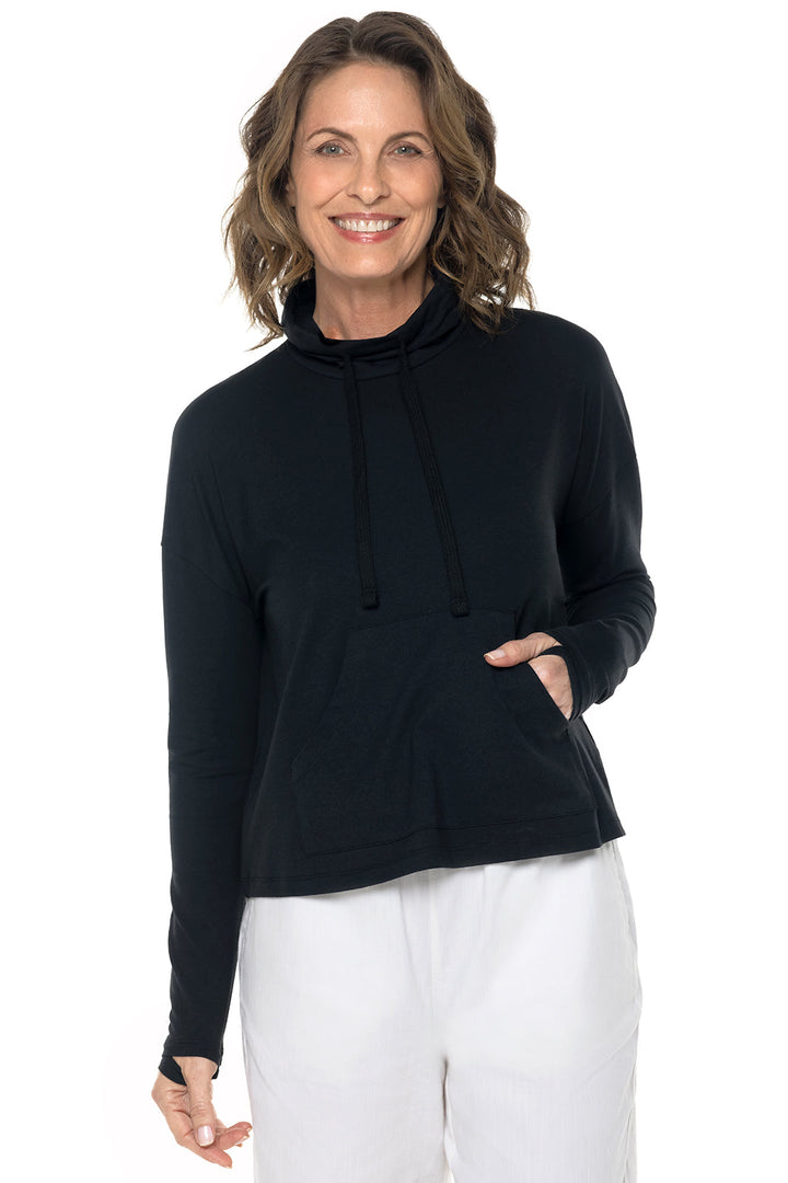 Women's Solana Mock Neck Pullover | Black