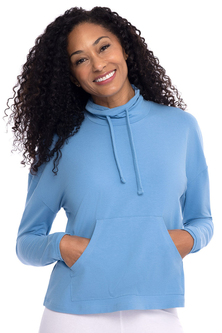 Women's Solana Mock Neck Pullover | Clear Sky Blue