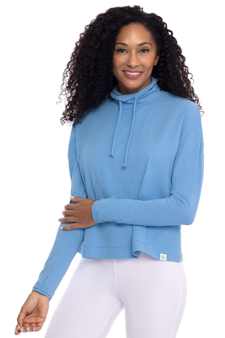 Women's Solana Mock Neck Pullover | Clear Sky Blue