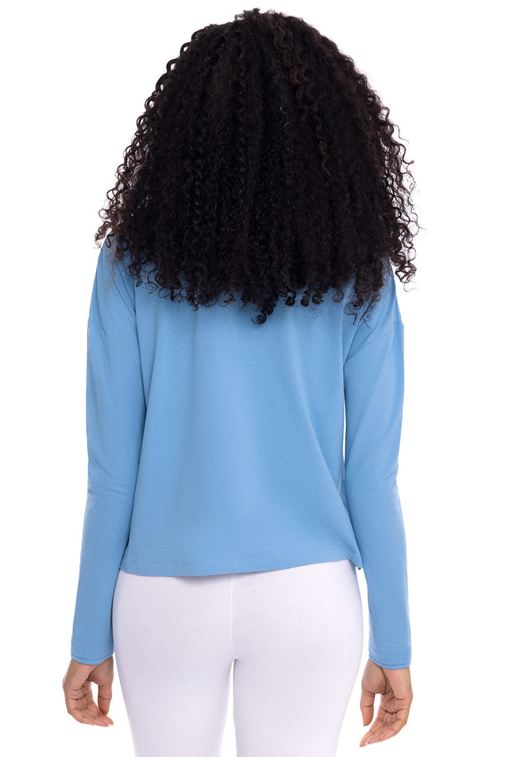 Women's Solana Mock Neck Pullover | Clear Sky Blue