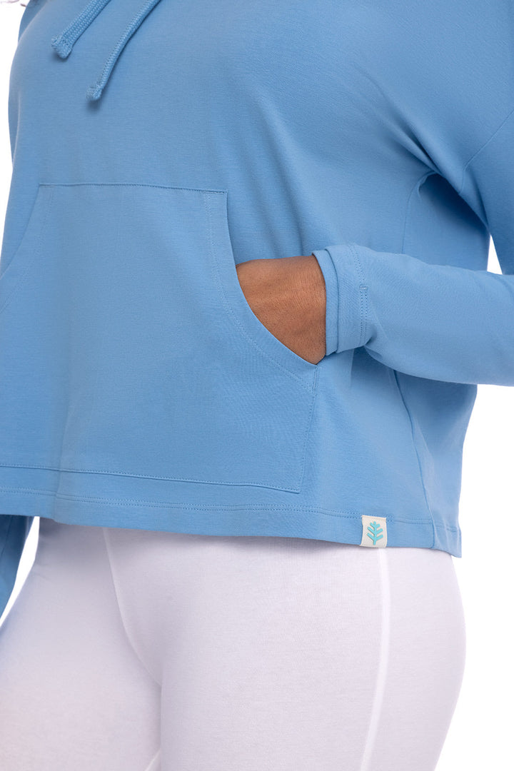 Women's Solana Mock Neck Pullover | Clear Sky Blue