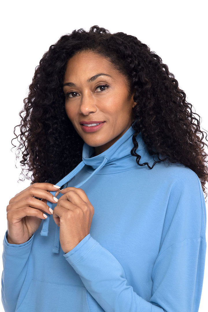 Women's Solana Mock Neck Pullover | Clear Sky Blue