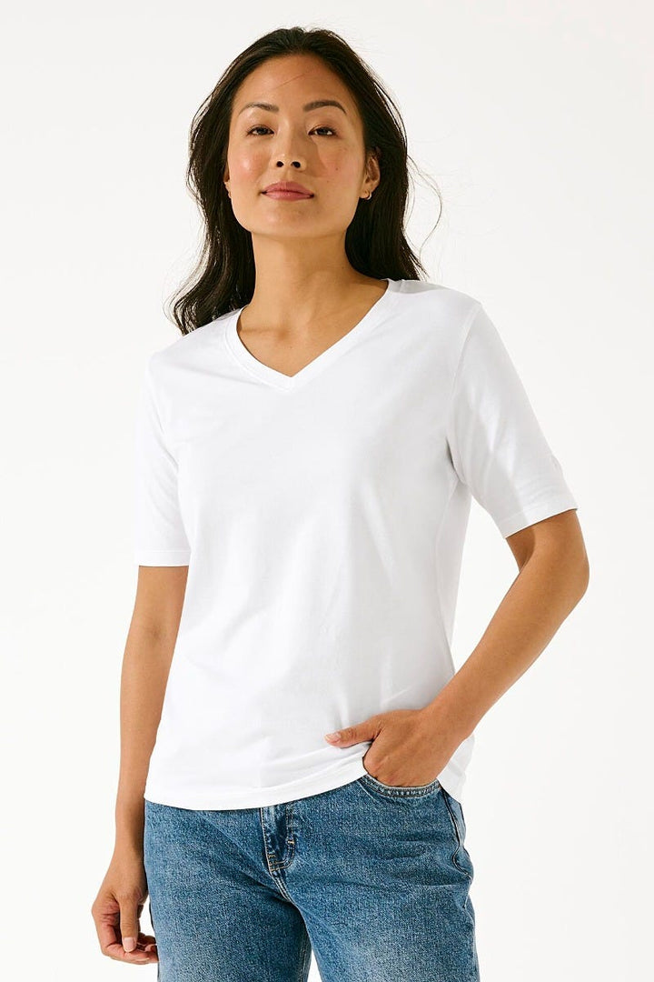 Women's Morada Everyday Short Sleeve V-Neck T-Shirt | White