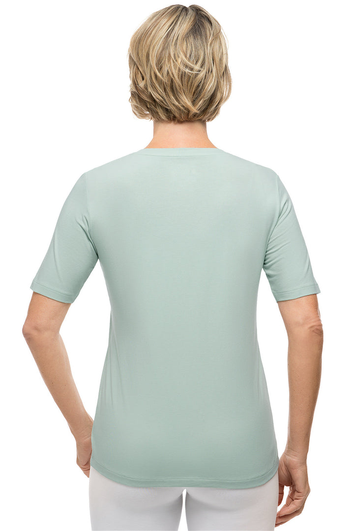 Women's Morada Everyday Short Sleeve V-Neck T-Shirt | Misty Aqua