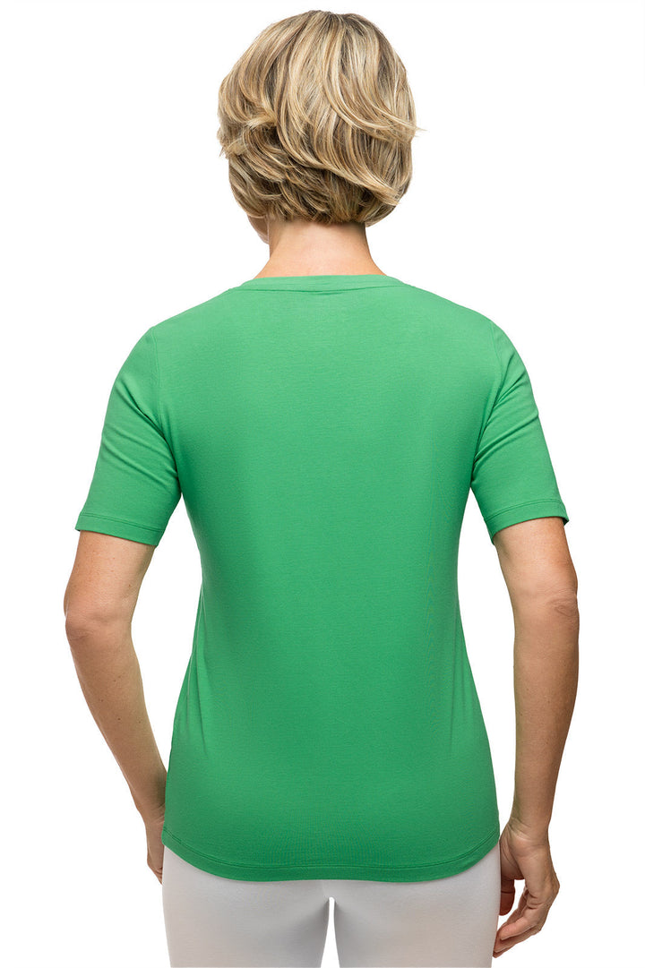 Women's Morada Everyday Short Sleeve V-Neck T-Shirt | Palm Green