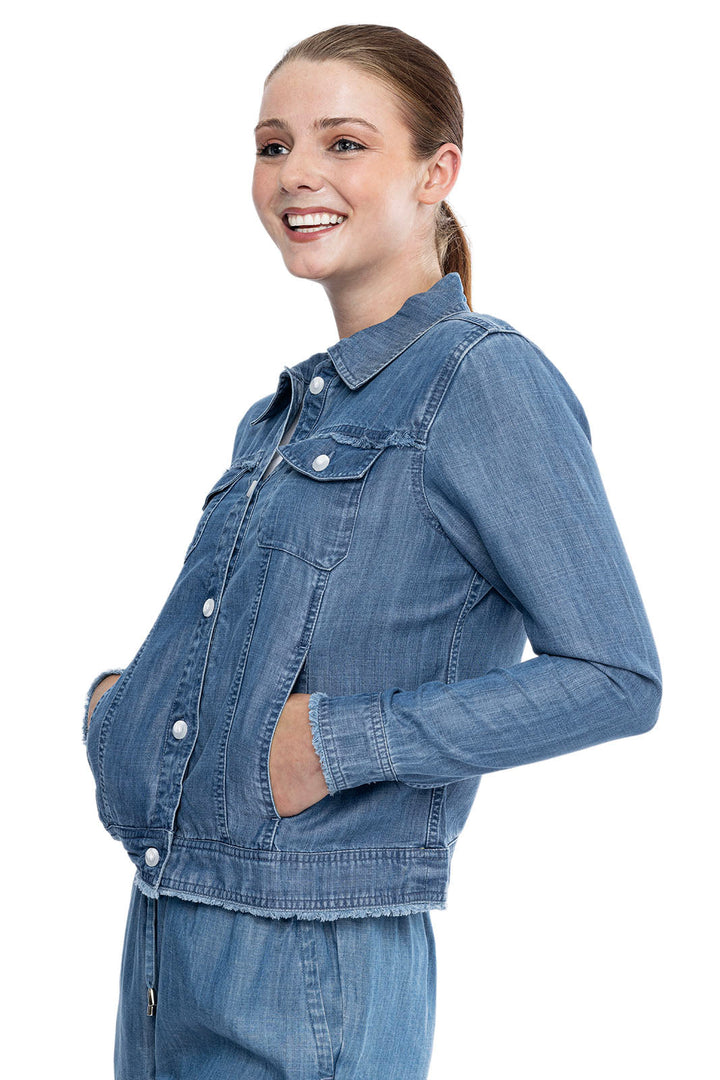 Women's Everglade Chambray Cropped Jacket | Light Indigo Chambray