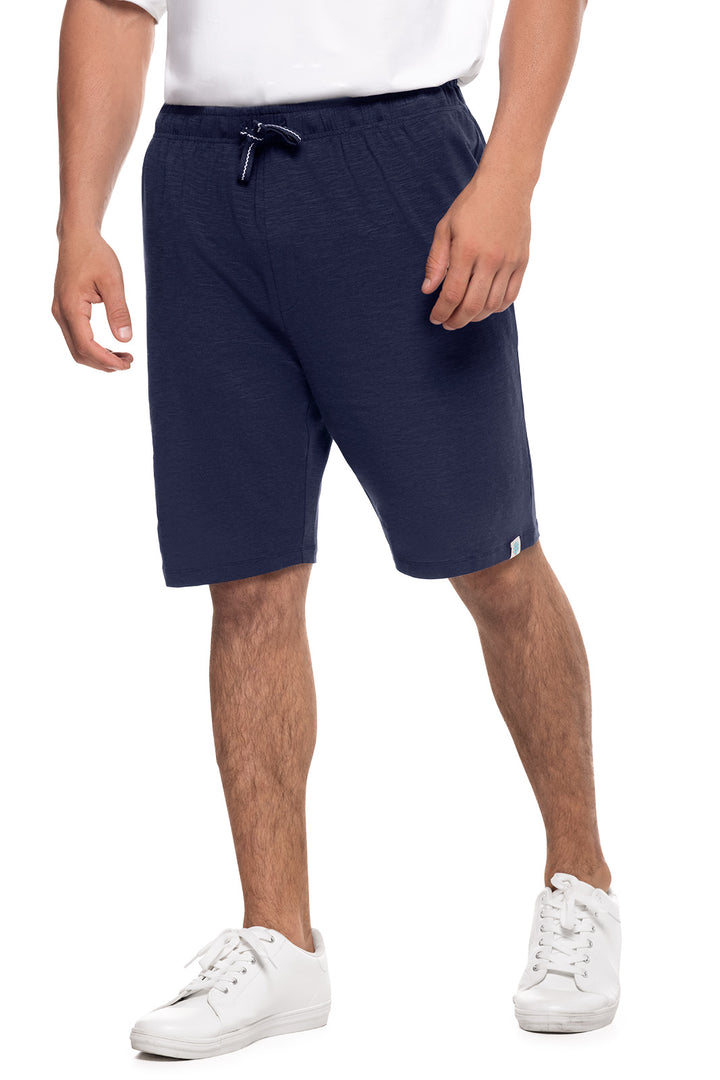 Men's White Sand Slub Shorts | Navy