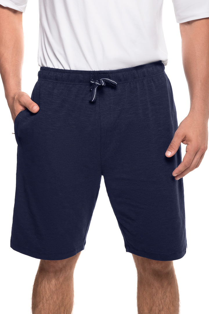 Men's White Sand Slub Shorts | Navy