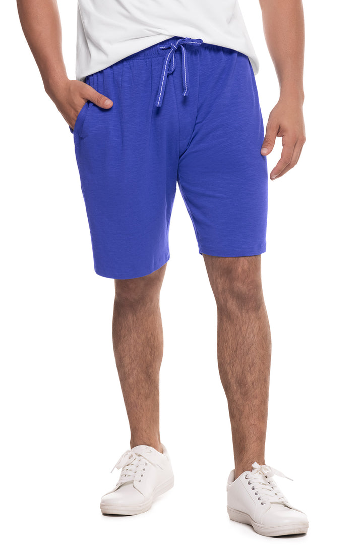 Men's White Sand Slub Shorts | Baja Blue