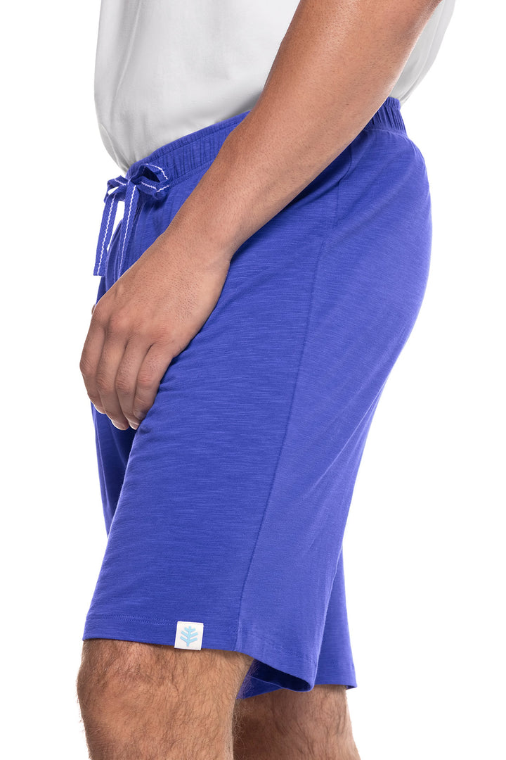 Men's White Sand Slub Shorts | Baja Blue