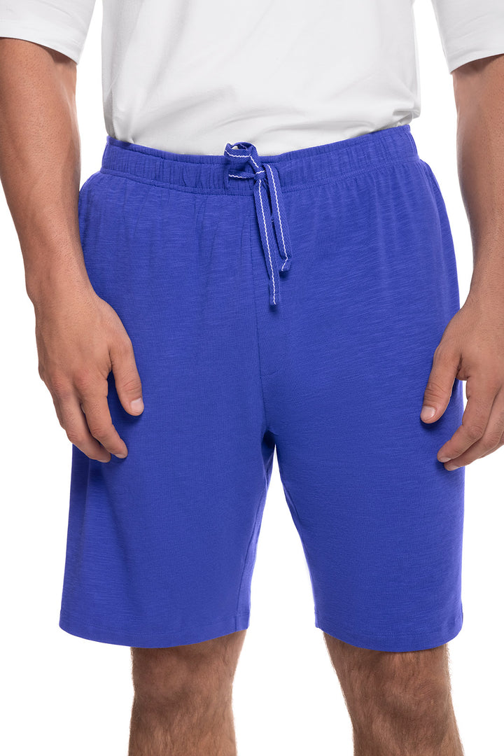 Men's White Sand Slub Shorts | Baja Blue