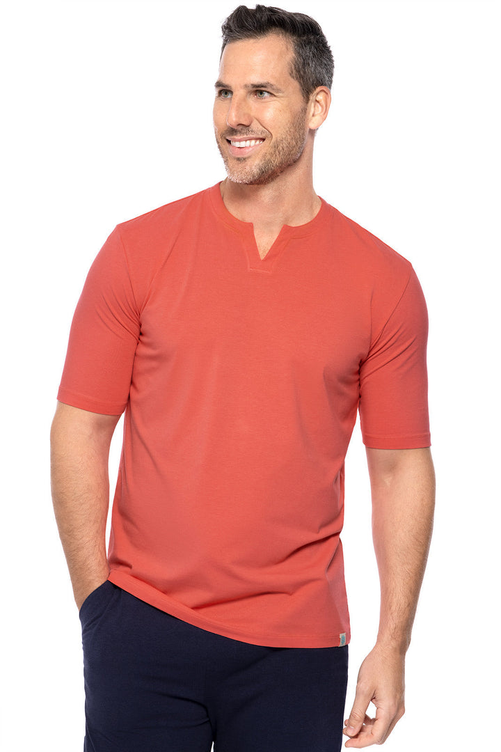 Men's Normandy Isles Notch Neck Tee | Vivid Coral