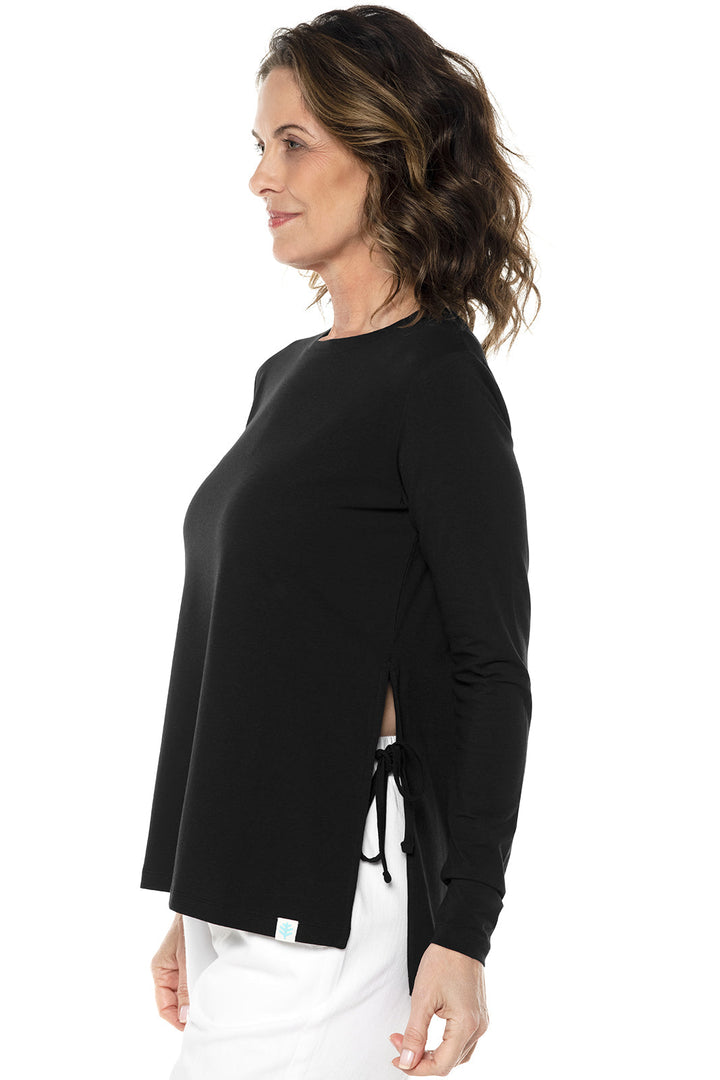 Women's Surf Side Slit Shirt | Black