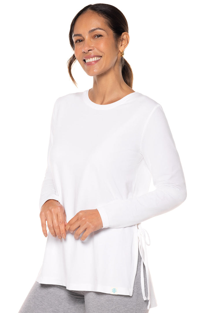 Women's Surf Side Slit Shirt | White