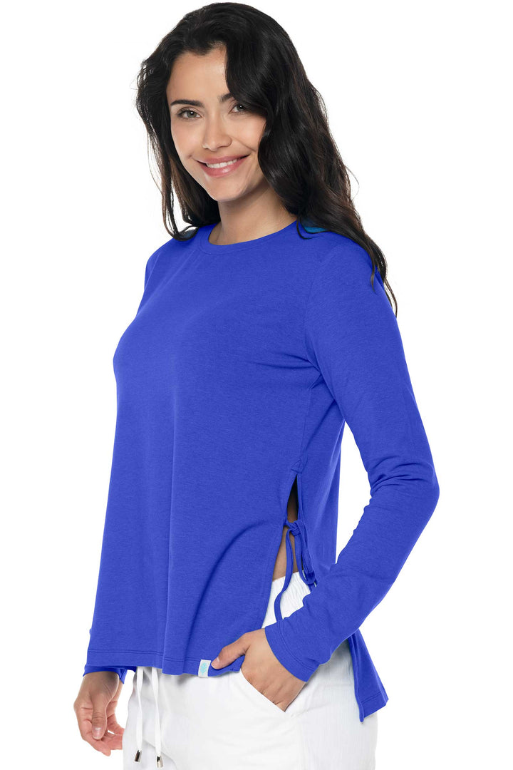 Women's Surf Side Slit Shirt | Baja Blue