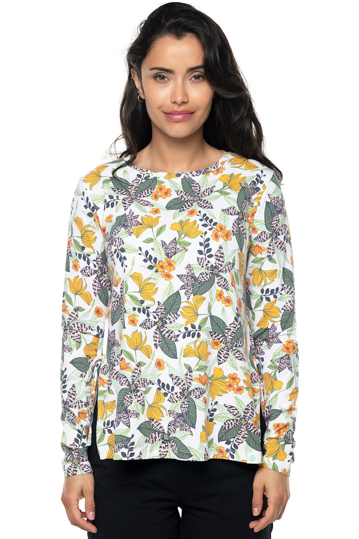 Women's Surf Side Slit Shirt | Apricot Crush Floral Paradise