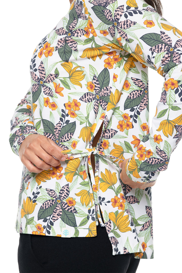 Women's Surf Side Slit Shirt | Apricot Crush Floral Paradise