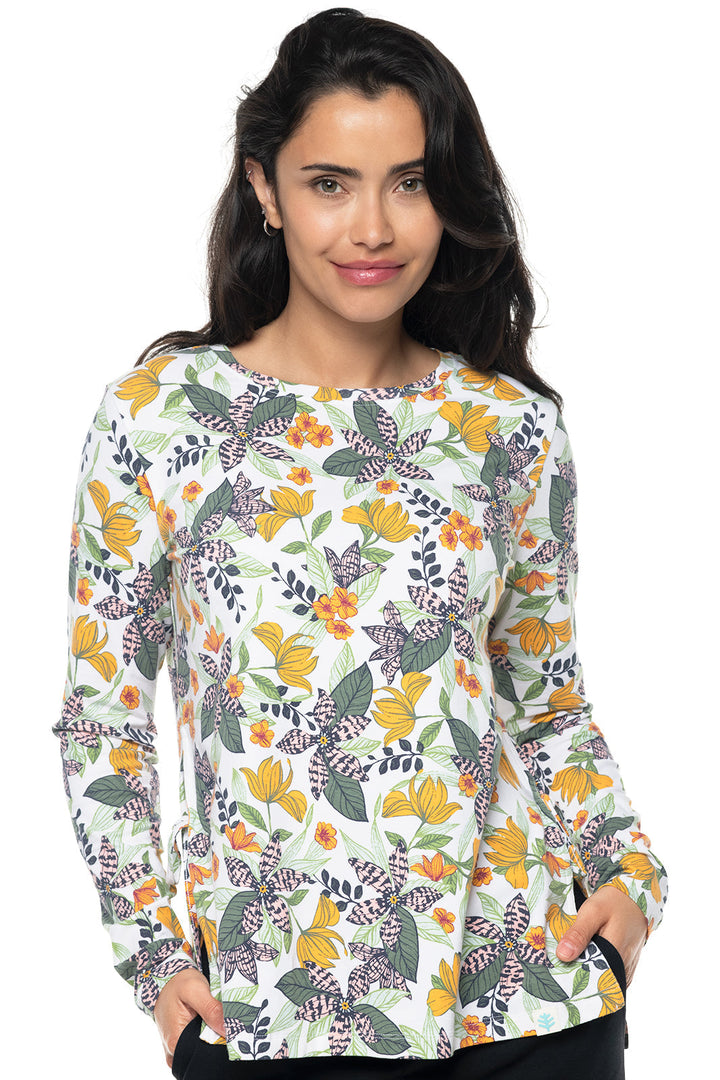 Women's Surf Side Slit Shirt | Apricot Crush Floral Paradise